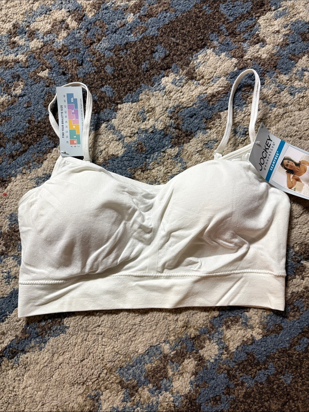Jockey White Seamless Longline Bralette with Adjustable Straps